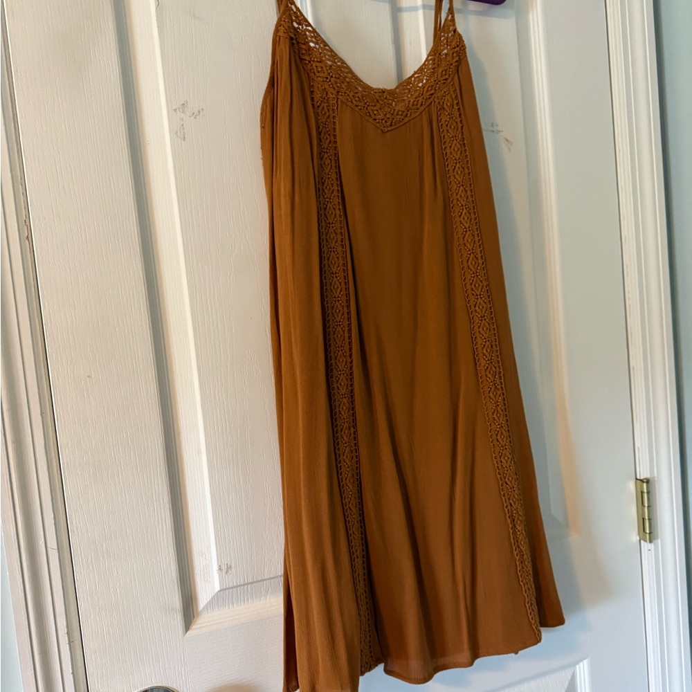 Brown Sleeveless Dress Boho style